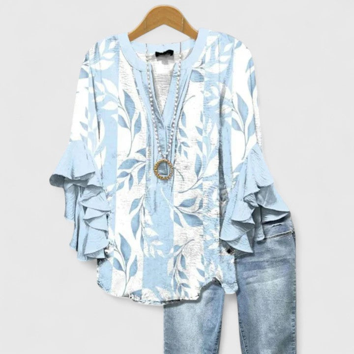 Angie™ | Ruffle Sleeve Statement Blouse