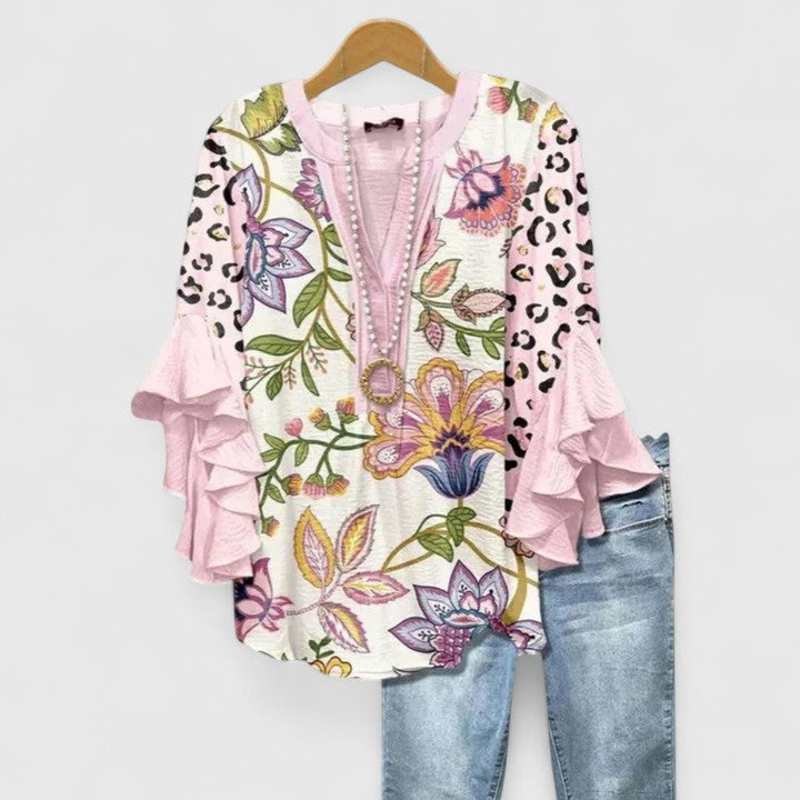 Angie™ | Ruffle Sleeve Statement Blouse
