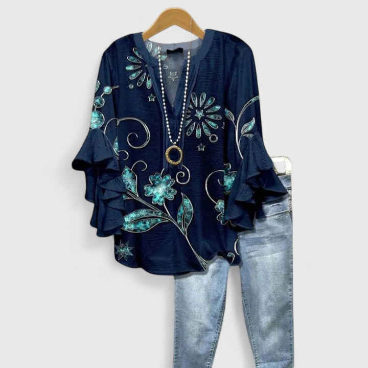 Angie™ | Ruffle Sleeve Statement Blouse