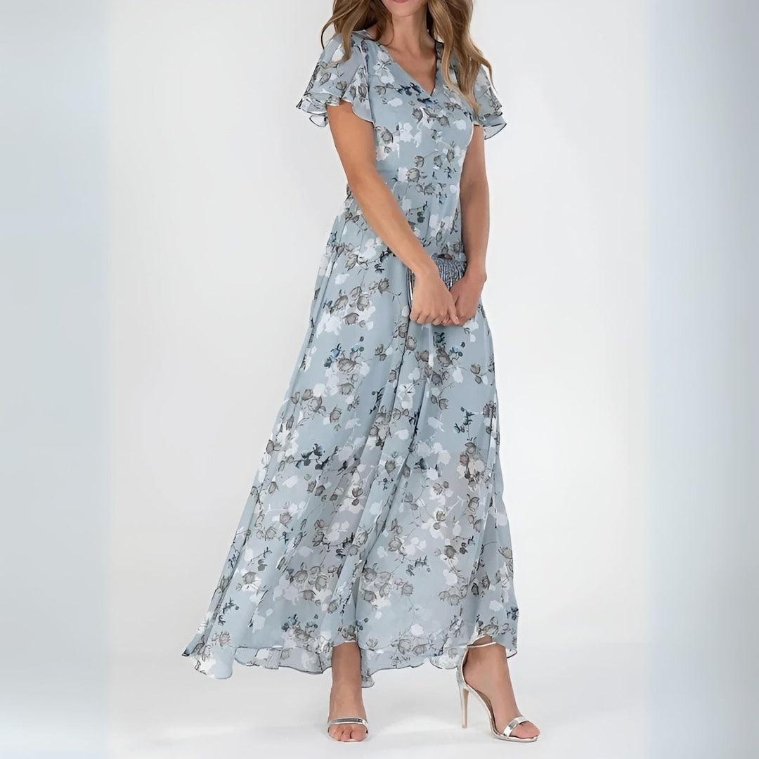 Amelia™ | Floral Flutter Maxi Dress