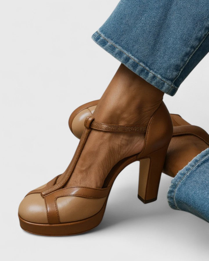 Nellie™ - Elegant T-Strap High Heel Pump