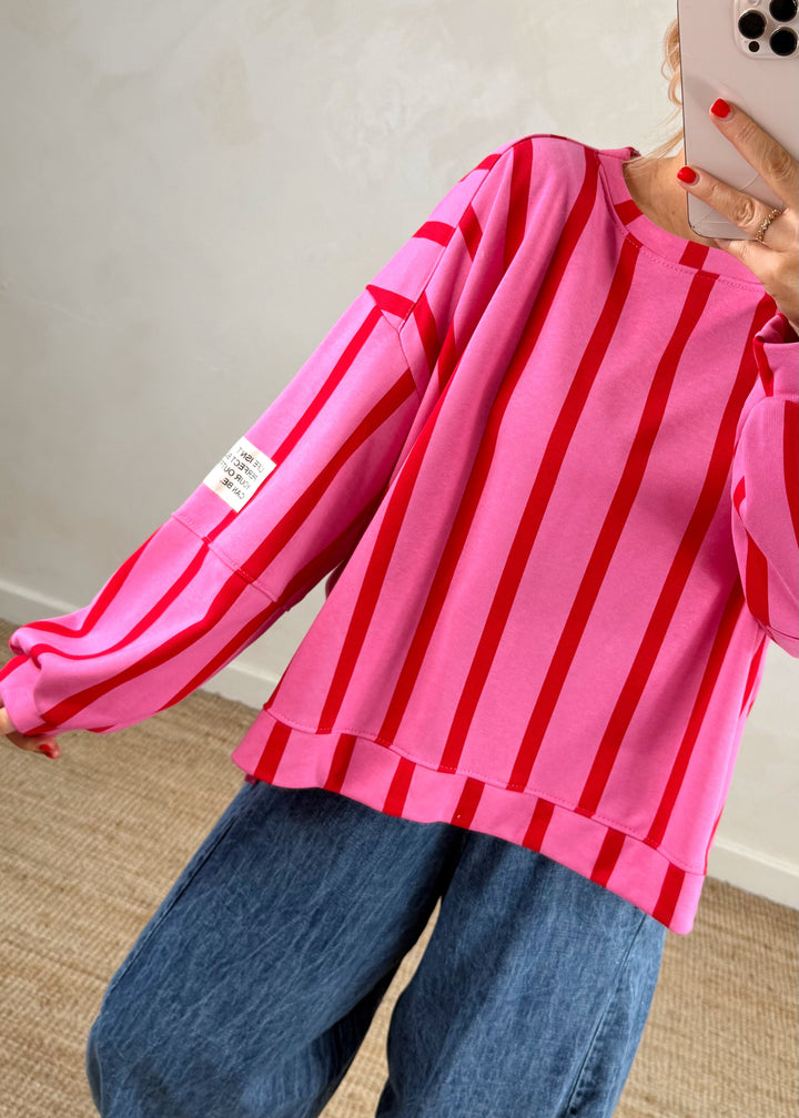 Perfect striped sweater - pink/red