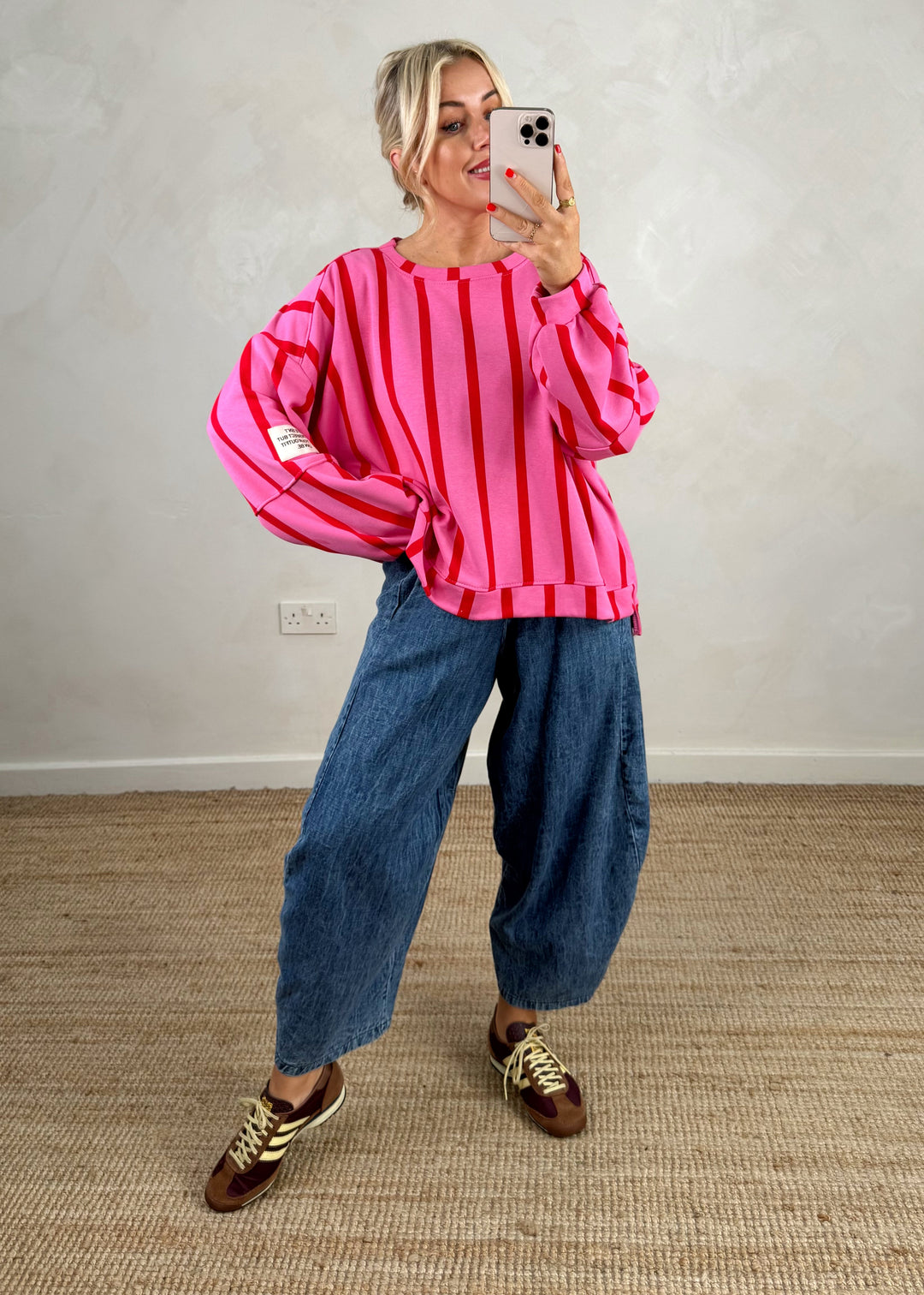 Perfect striped sweater - pink/red
