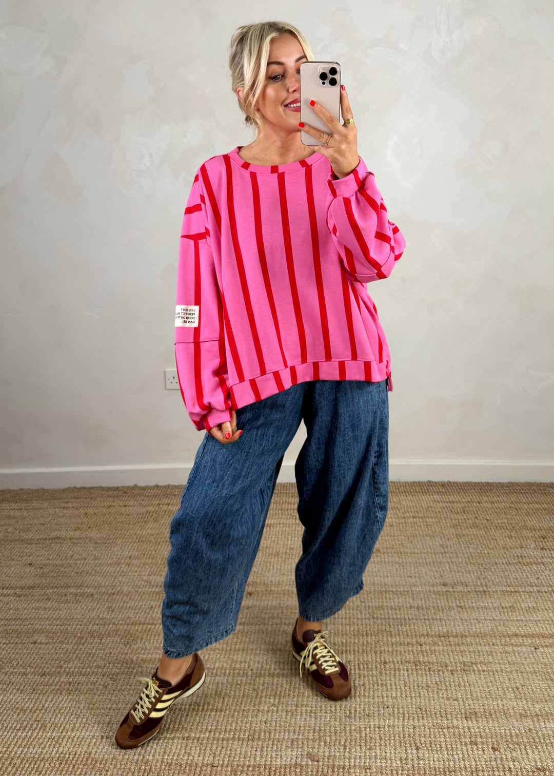 Perfect striped sweater - pink/red