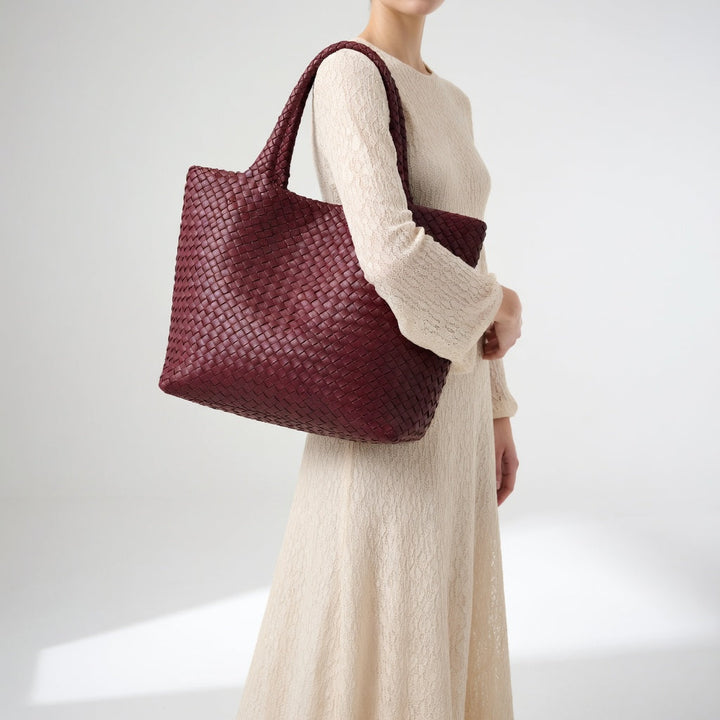 Delphine™ — Woven Tote Bag Timeless Elegance