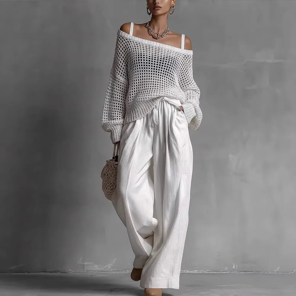 Celia™ | Off-Shoulder Knit Two-Piece Set