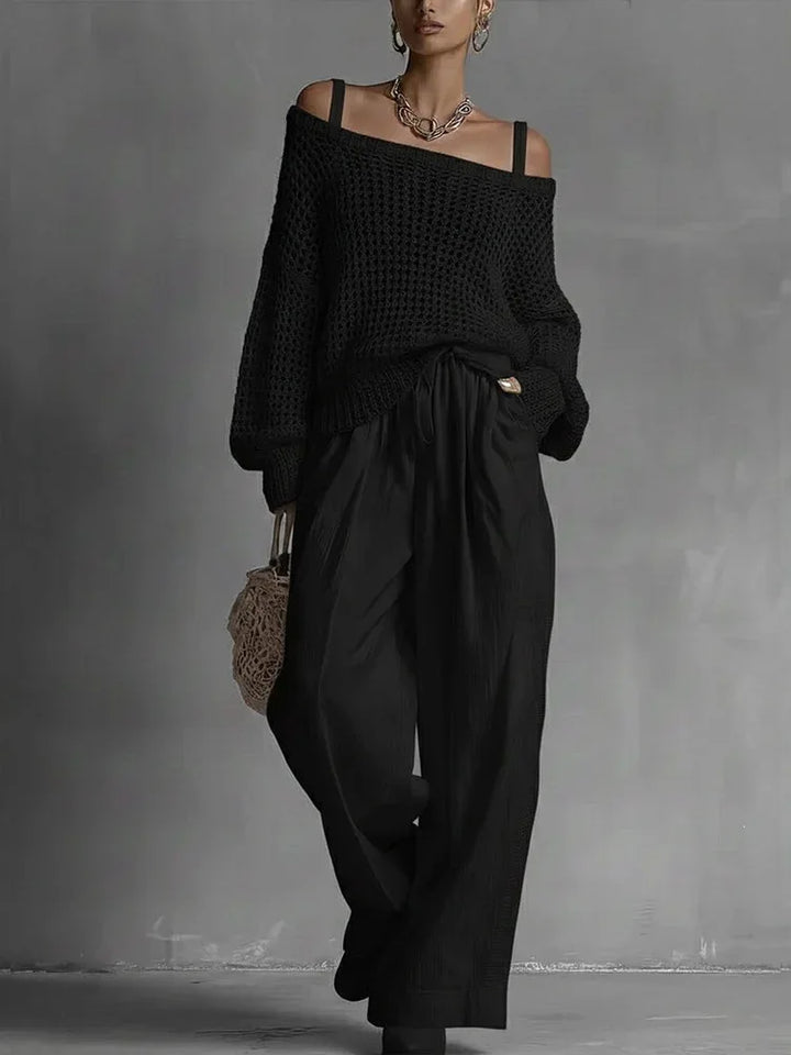 Celia™ | Off-Shoulder Knit Two-Piece Set