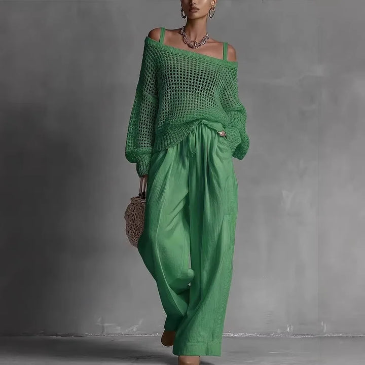 Celia™ | Off-Shoulder Knit Two-Piece Set