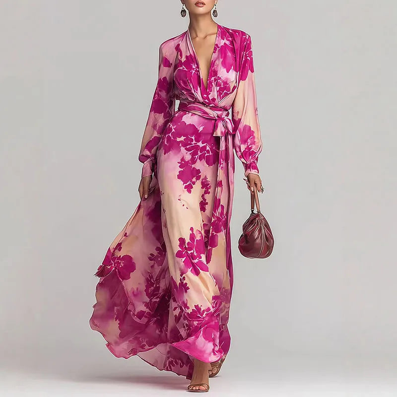 Rosalie™ | Elegant Floral Wrap Maxi Dress
