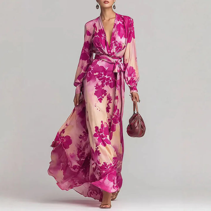 Rosalie™ | Elegant Floral Wrap Maxi Dress