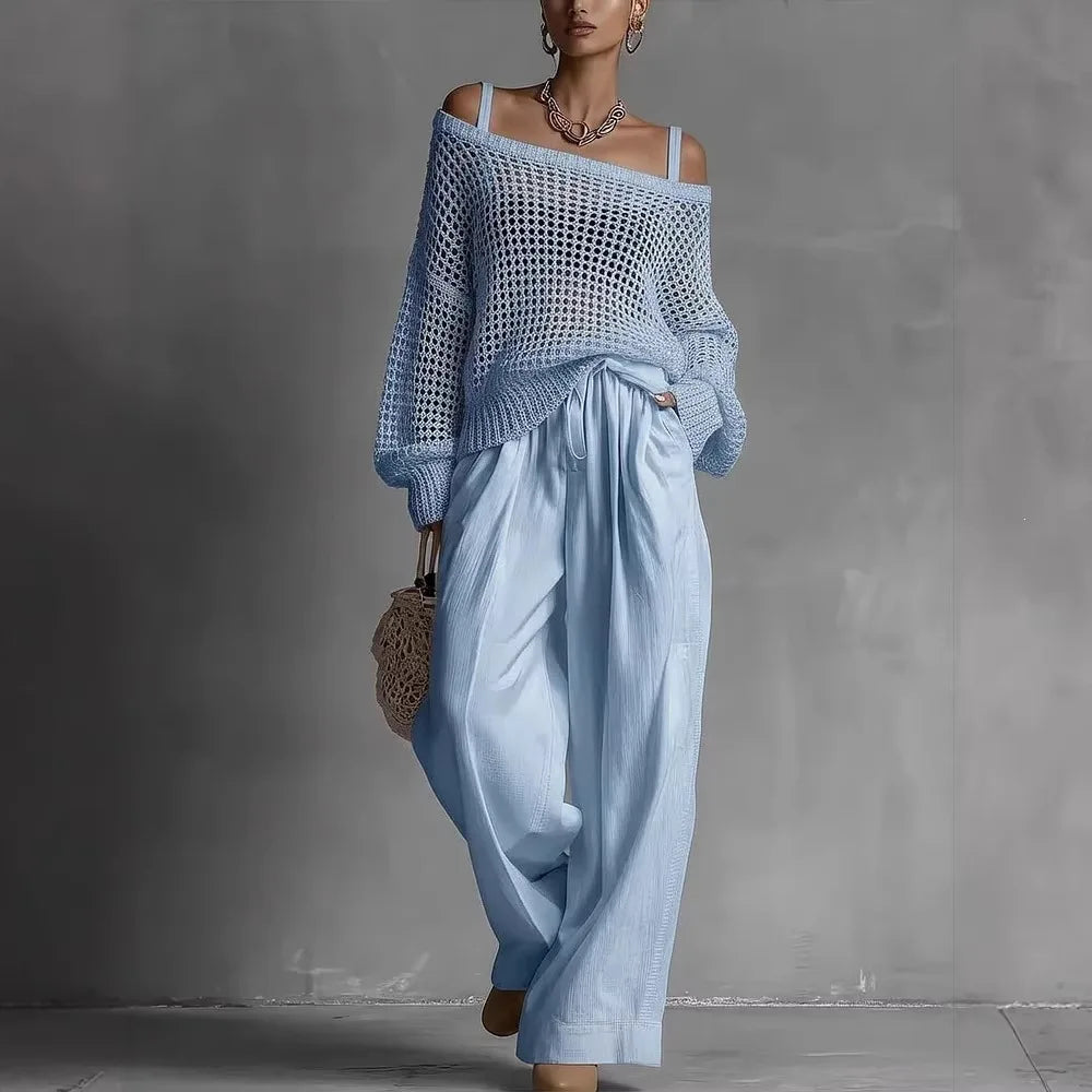 Celia™ | Off-Shoulder Knit Two-Piece Set