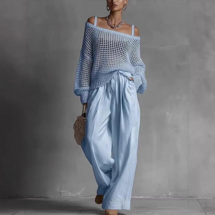 Celia™ | Off-Shoulder Knit Two-Piece Set