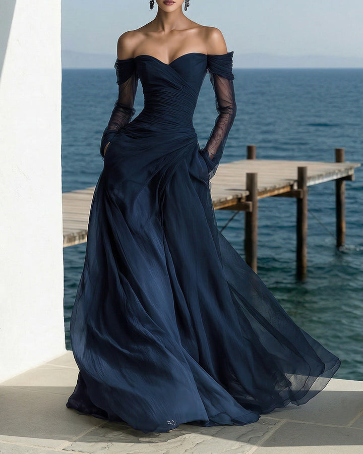 Charlotte™ | Elegant Off-Shoulder Mesh Maxi Dress