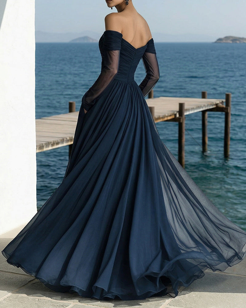 Charlotte™ | Elegant Off-Shoulder Mesh Maxi Dress