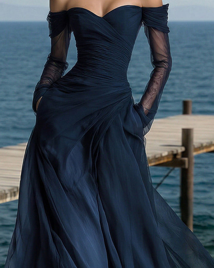 Charlotte™ | Elegant Off-Shoulder Mesh Maxi Dress