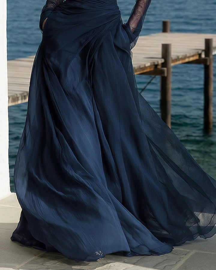 Charlotte™ | Elegant Off-Shoulder Mesh Maxi Dress