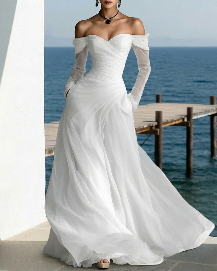 Charlotte™ | Elegant Off-Shoulder Mesh Maxi Dress
