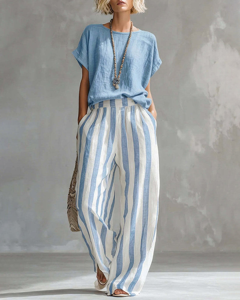 Elspeth™ | Elegant Striped Two-Piece Set