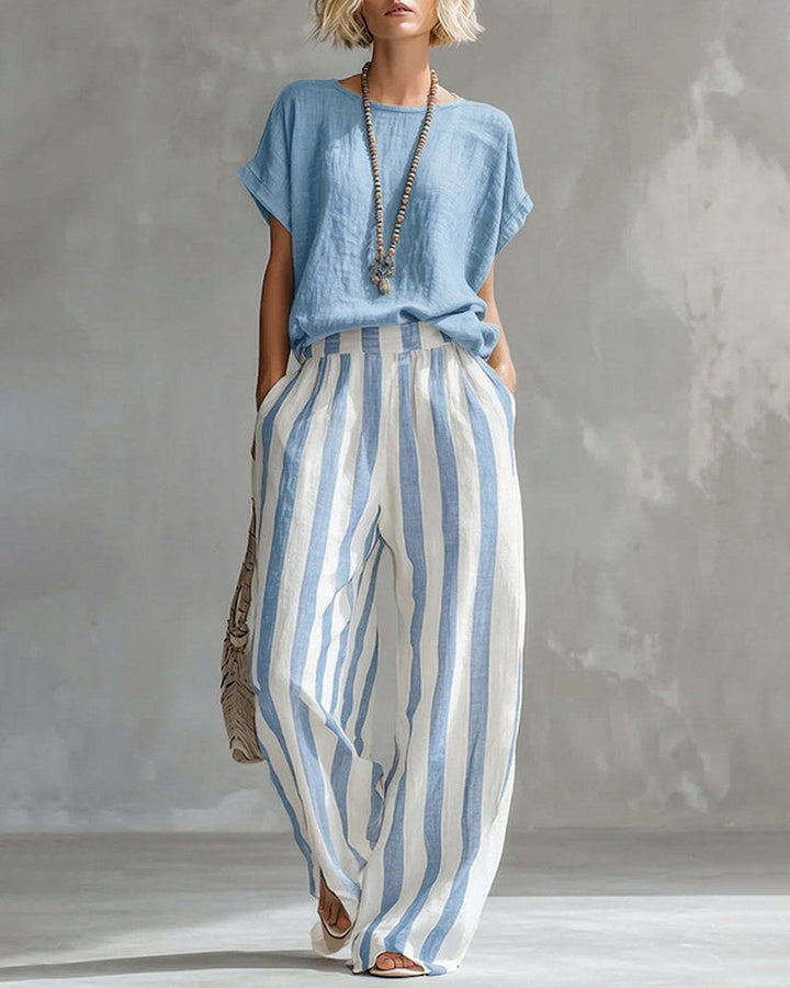 Elspeth™ | Elegant Striped Two-Piece Set