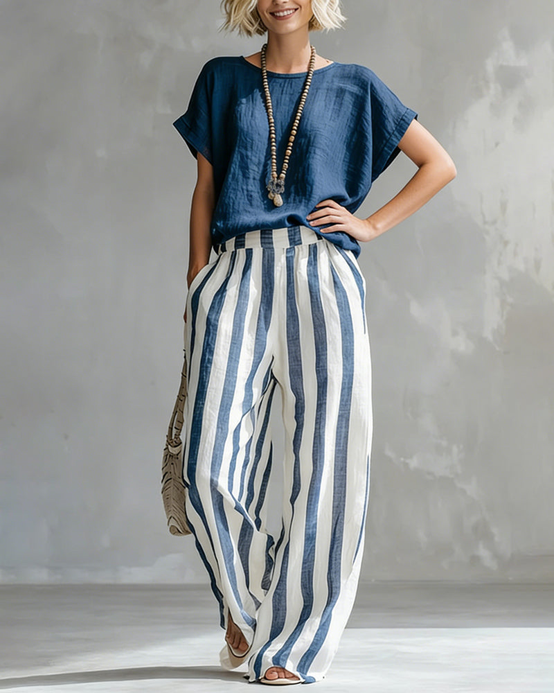 Elspeth™ | Elegant Striped Two-Piece Set