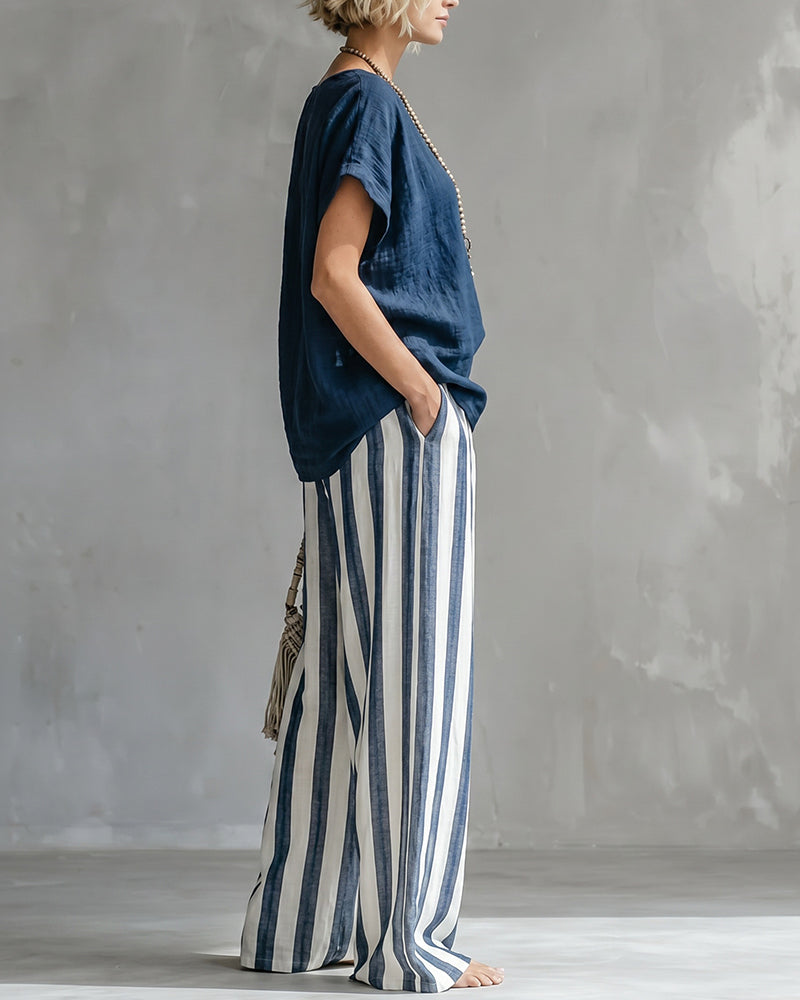 Elspeth™ | Elegant Striped Two-Piece Set