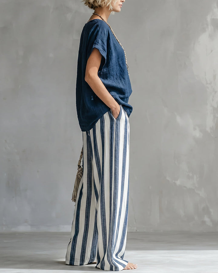 Elspeth™ | Elegant Striped Two-Piece Set