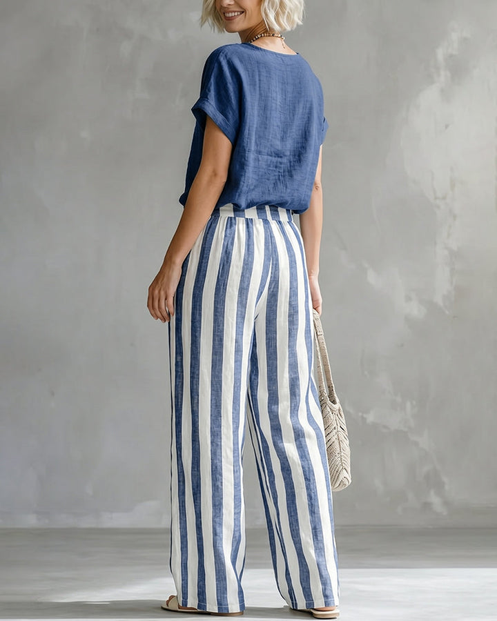 Elspeth™ | Elegant Striped Two-Piece Set