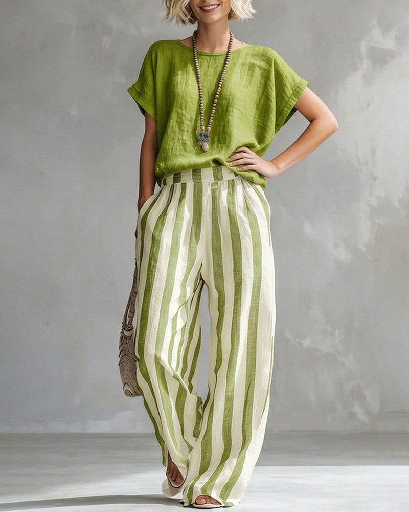 Elspeth™ | Elegant Striped Two-Piece Set