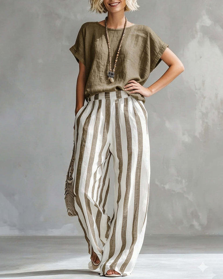 Elspeth™ | Elegant Striped Two-Piece Set