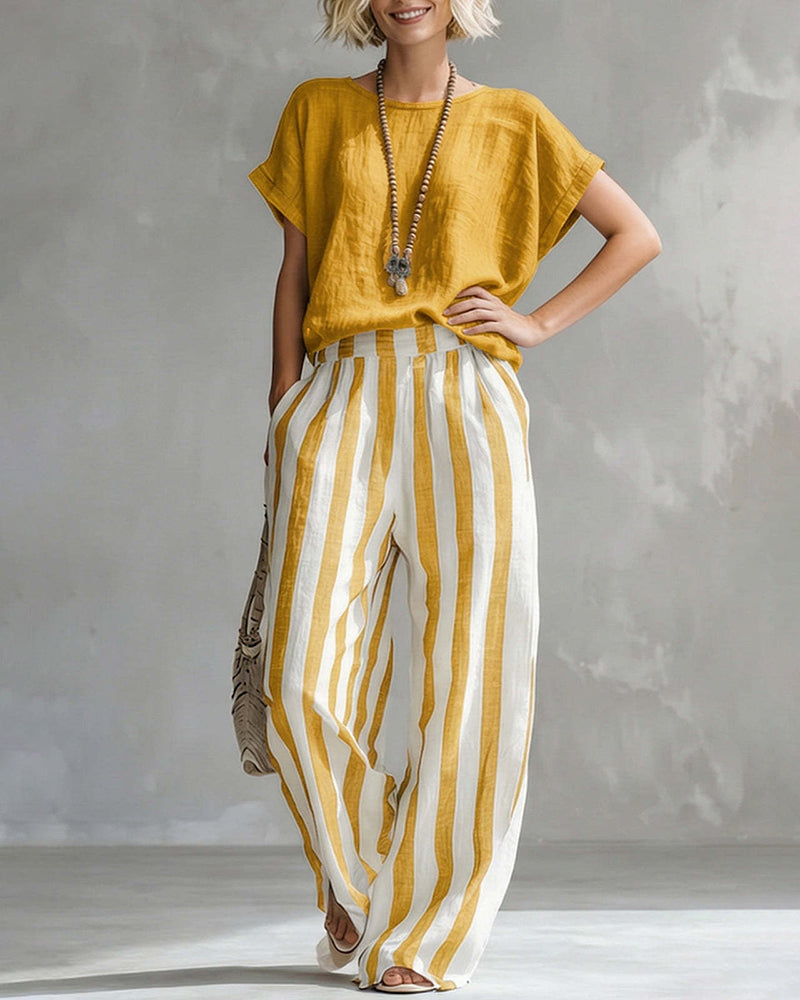 Elspeth™ | Elegant Striped Two-Piece Set