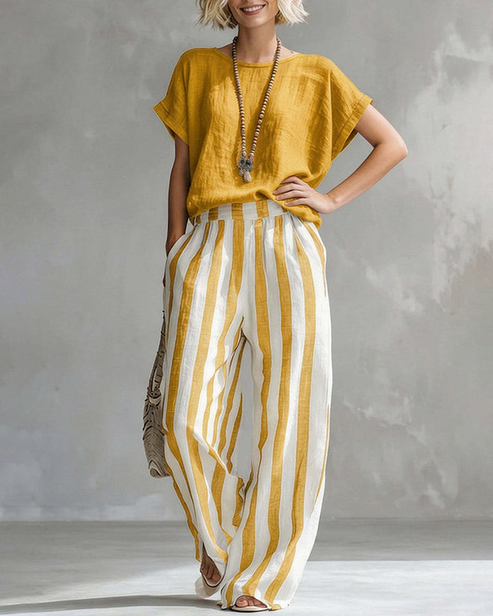 Elspeth™ | Elegant Striped Two-Piece Set