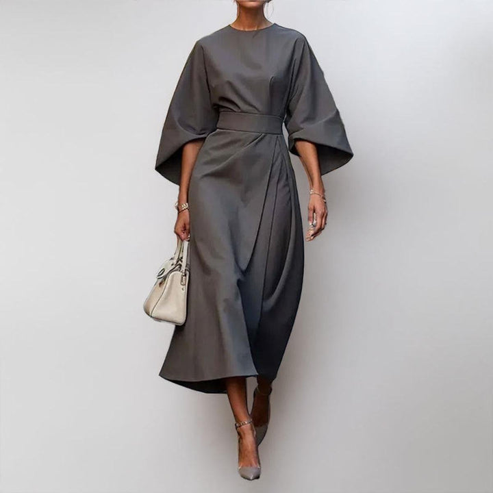 Amy™ - Satin Feel Batwing Sleeve Maxi Dress
