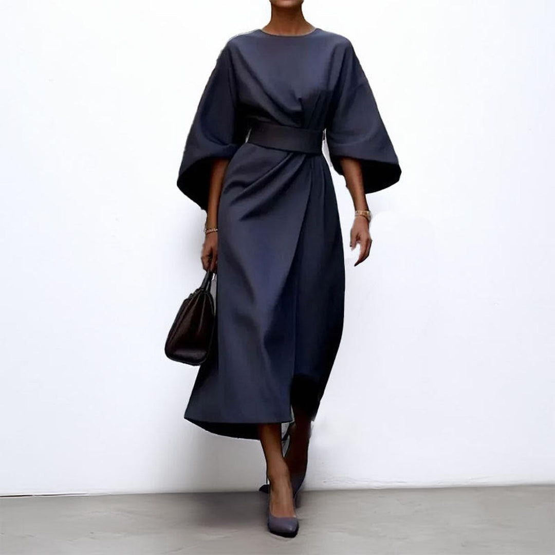 Amy™ - Satin Feel Batwing Sleeve Maxi Dress
