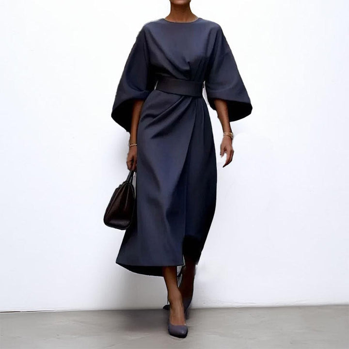 Amy™ - Satin Feel Batwing Sleeve Maxi Dress