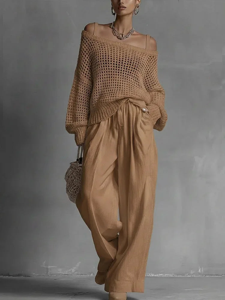 Celia™ | Off-Shoulder Knit Two-Piece Set