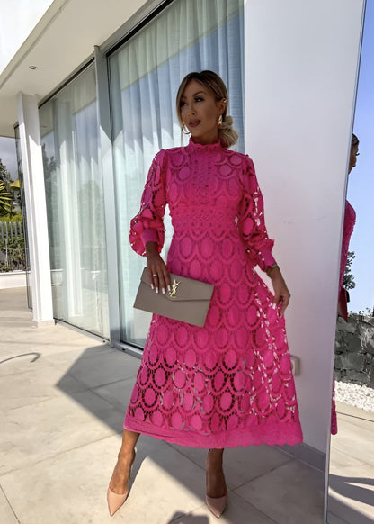 Elegant Lace Maxi Dress for Women - A-Line Silhouette, Party & Evening Wear