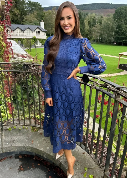 Elegant Lace Maxi Dress for Women - A-Line Silhouette, Party & Evening Wear