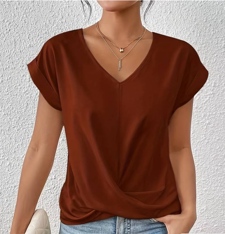 Sophie™ | ELEGANT V-NECK SHIRT WITH TUMMY COVERAGE