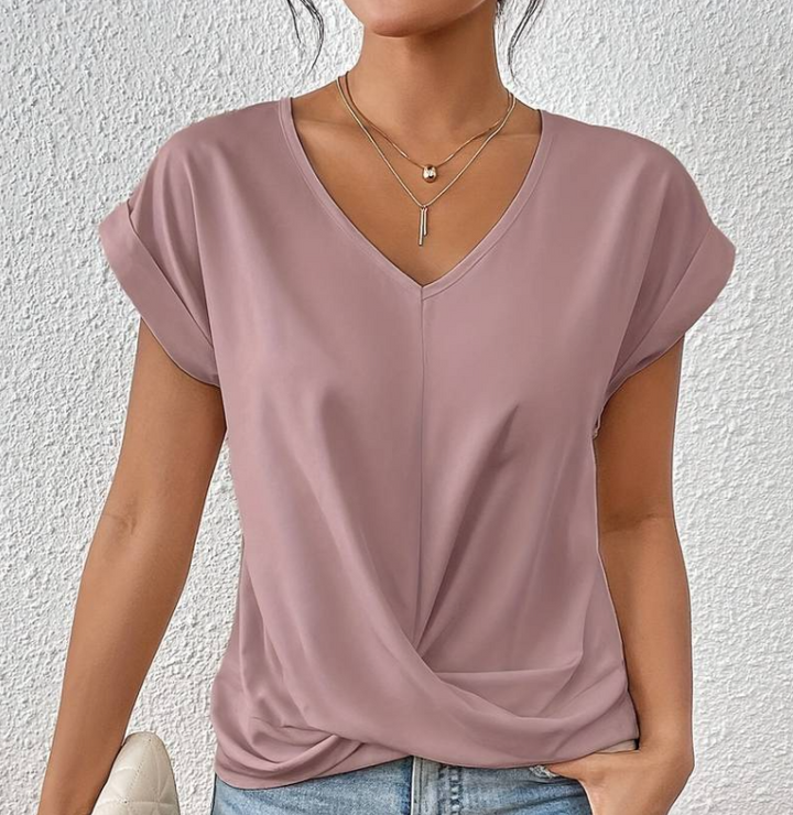 Sophie™ | ELEGANT V-NECK SHIRT WITH TUMMY COVERAGE