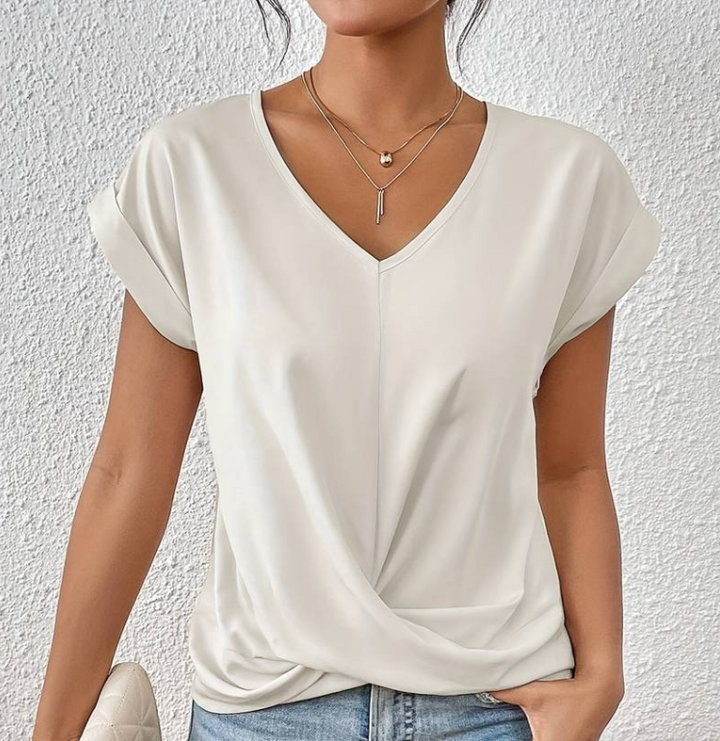 Sophie™ | ELEGANT V-NECK SHIRT WITH TUMMY COVERAGE