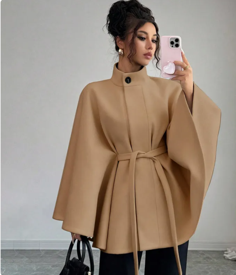 Margot™ | Elegant Belted Cape Jacket