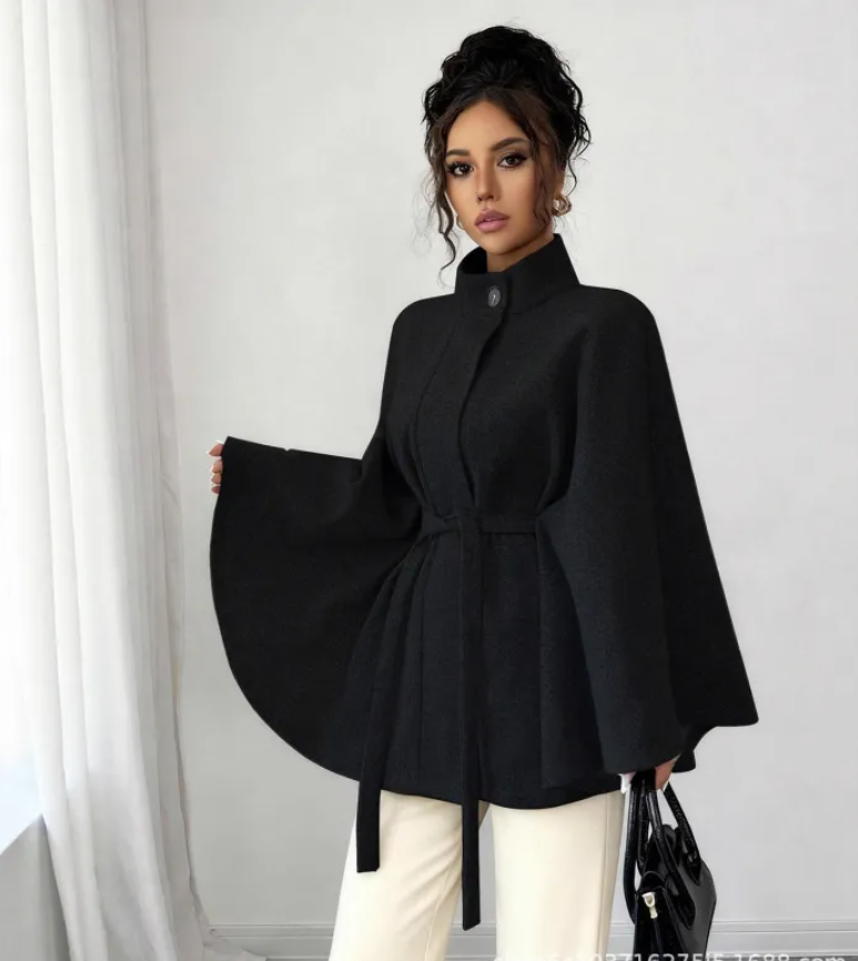 Margot™ | Elegant Belted Cape Jacket