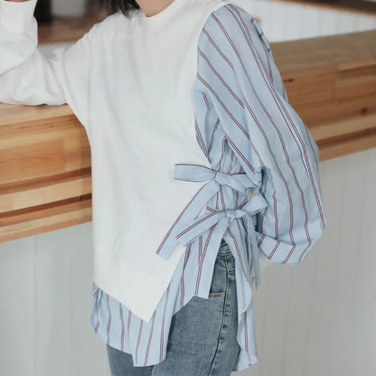 Serena – Striped Long Sleeve Cotton Shirt | Relaxed Fit for Everyday Elegance