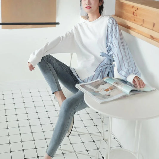 Serena – Striped Long Sleeve Cotton Shirt | Relaxed Fit for Everyday Elegance