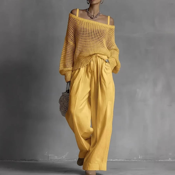 Celia™ | Off-Shoulder Knit Two-Piece Set