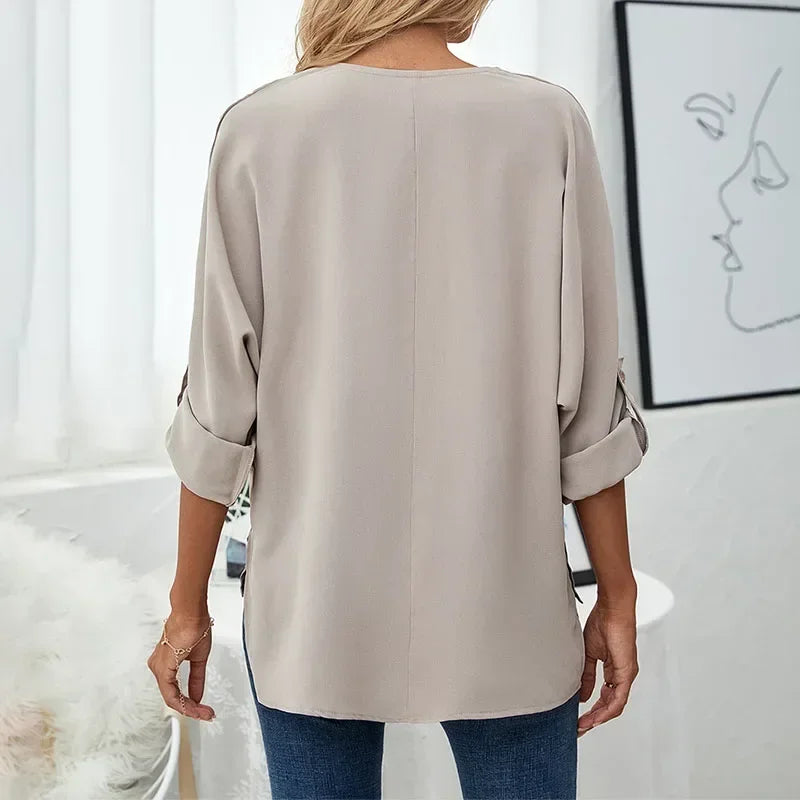 Alina – Elegant V-Neck Blouse