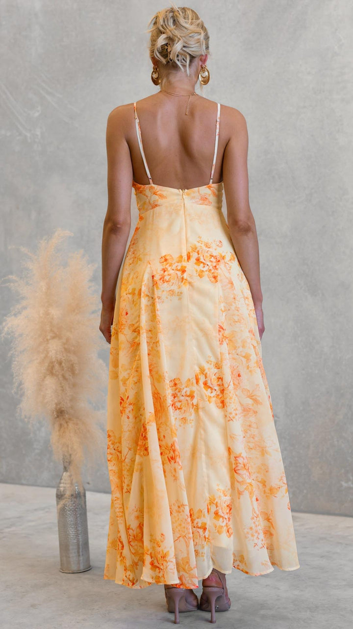 Primrose™ | Apricot Bloom Maxi Dress
