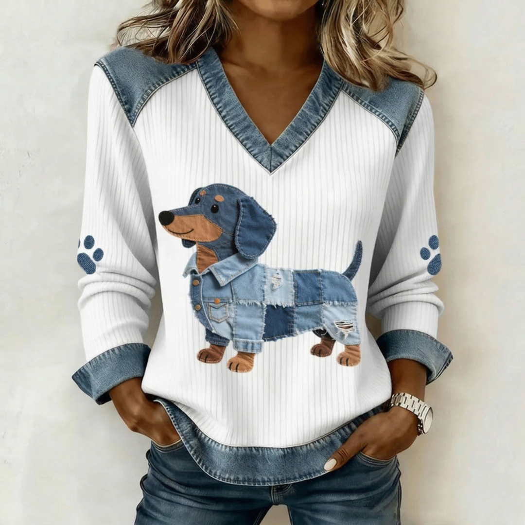 Poppy | Artistic Denim Patchwork Top