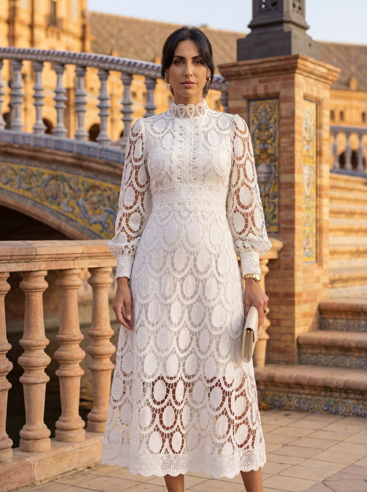Elowen™ | Elegant Long Sleeve Lace Dress