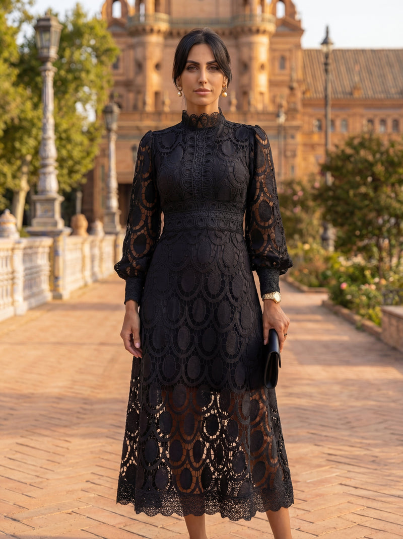 Elowen™ | Elegant Long Sleeve Lace Dress